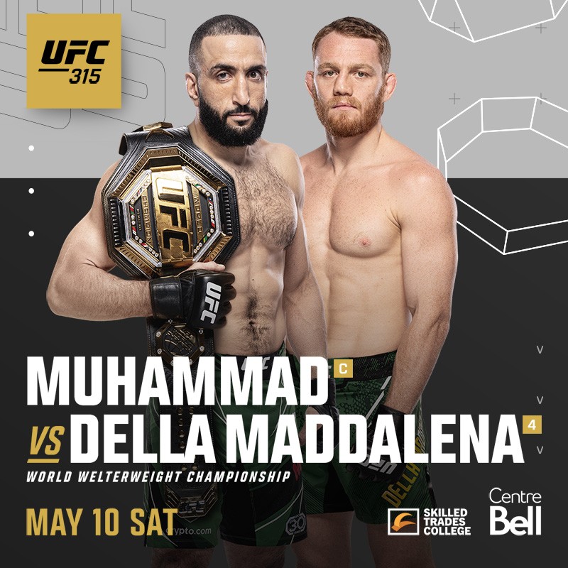 Preview UFC 315: Muhammad vs. Della Maddalena Headline Official Card