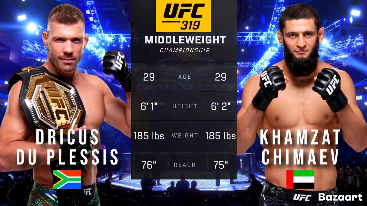 Preview Khamzat Chimaev Favored Against Du Plessis at UFC 319