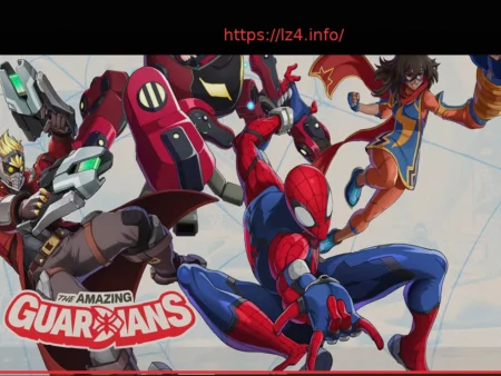 Marvel Tokon: Fighting Souls: Peni Parker, Star-Lord, Ms. Marvel, and Spider-Man Form The Amazing Guardians Team