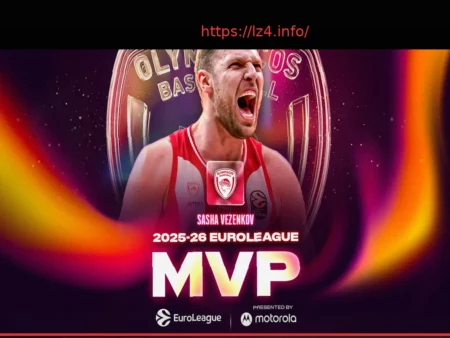 Sasha Vezenkov Crowned Euroleague MVP for a Second Career Time