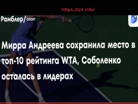 Mirra Andreeva Retains World No. 10 Spot in WTA Rankings