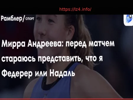 Мирра Андреева: Я воображаю себя Федерером или Надалем перед матчем