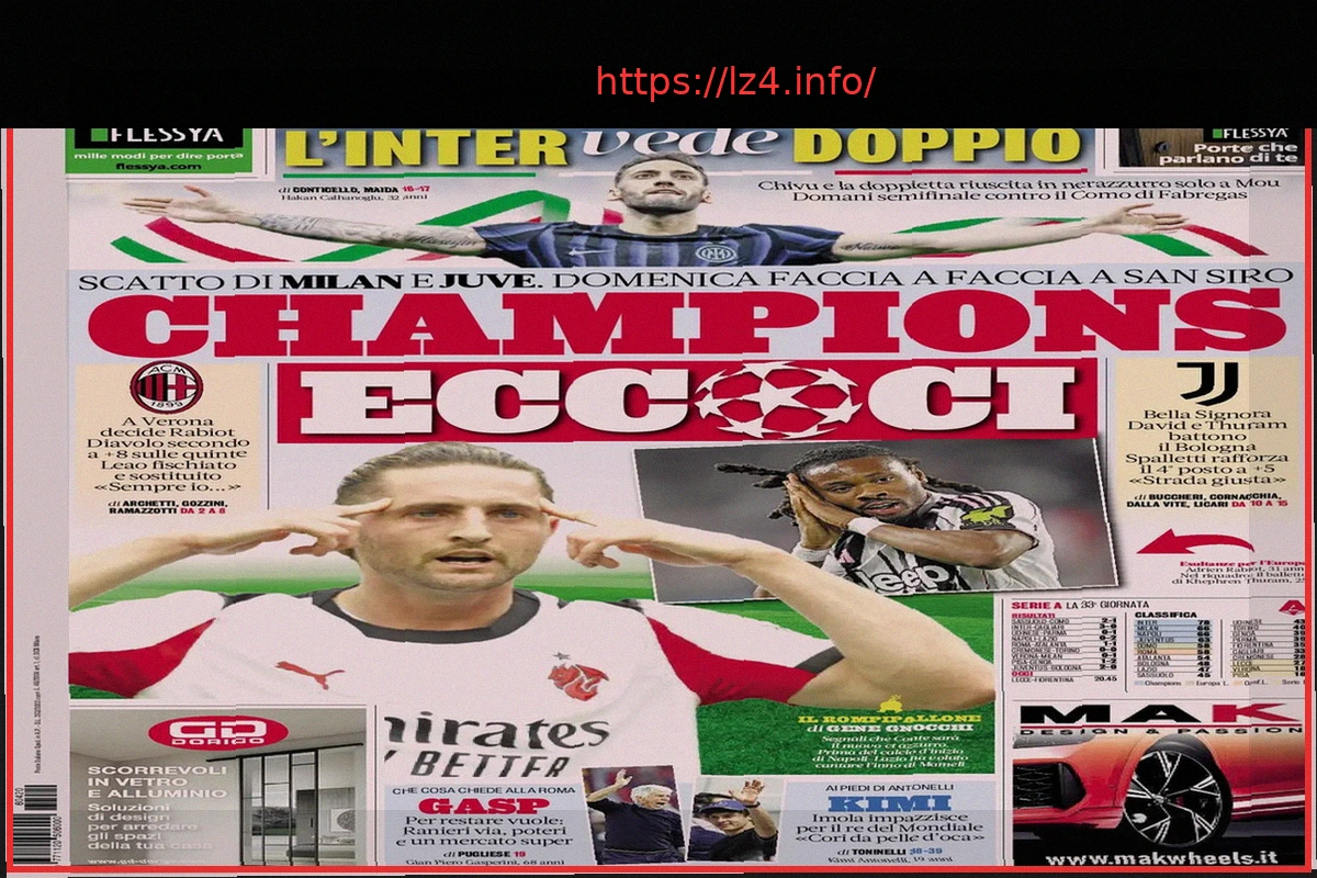 Preview Today’s Papers: Champions League Race Heats Up, Inter’s Double Pursuit