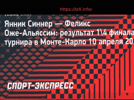 Янник Синнер вышел в полуфинал турнира в Монте-Карло